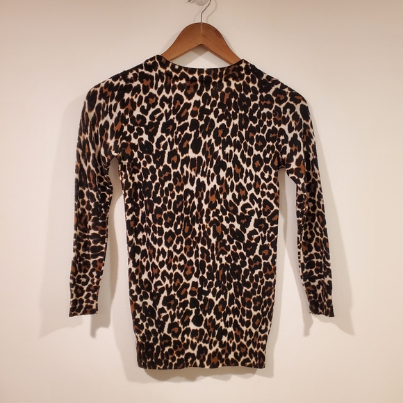 J. Crew Merino Wool Animal Print Sweater Women's Size XXS - Picture 5 of 8